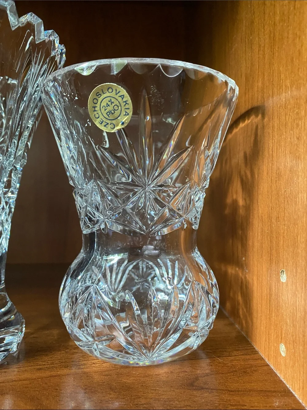 Vintage Clear Cut Crystal Vases European hand cut  4